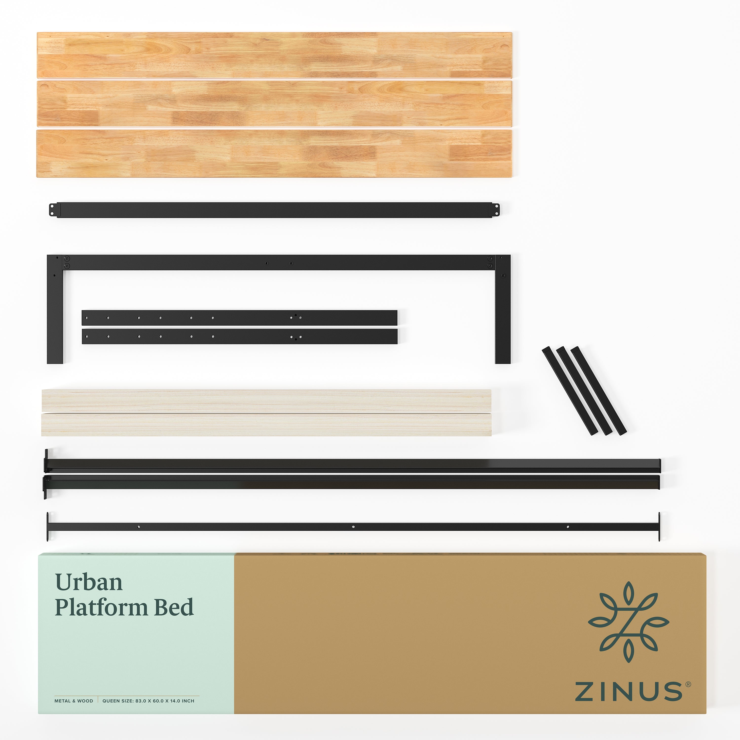 【アウトレット】【外装不良】Sonoma ベッドフレーム スチール&ウッド ヘッドボード付 36cm ブラック 木目