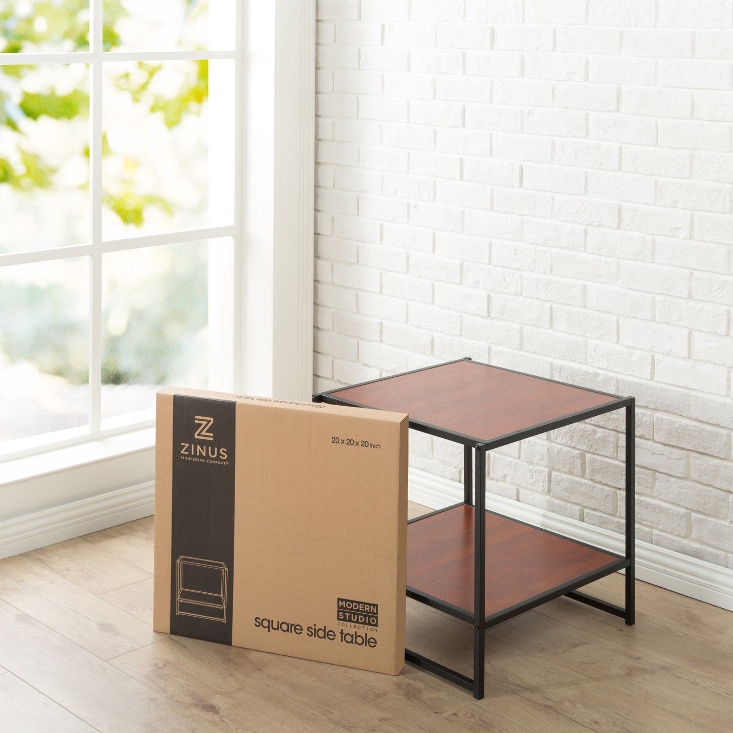 【アウトレット】Modern Studio Collection ナイトテーブル ベッドサイドテーブル 50.8cm ブラウン ブラック ウッド