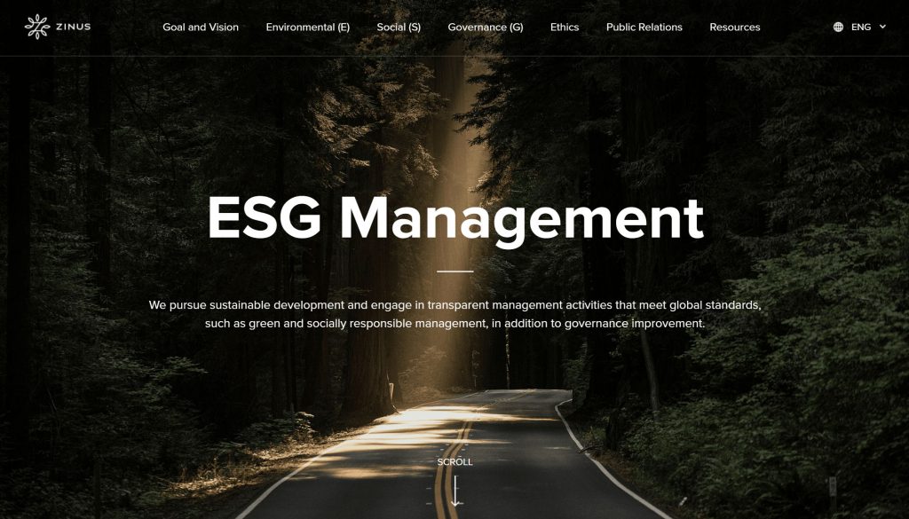 Zinus’ ESG Management 2030 グローバル公式サイトがオープン（2022年7月14日）