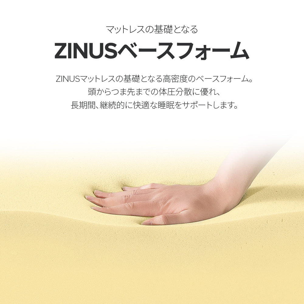 【良品アウトレット】【旧規格】ZINUS ウレタンフォーム マットレス Cooling Essential 高反発 12.7cm ホワイト