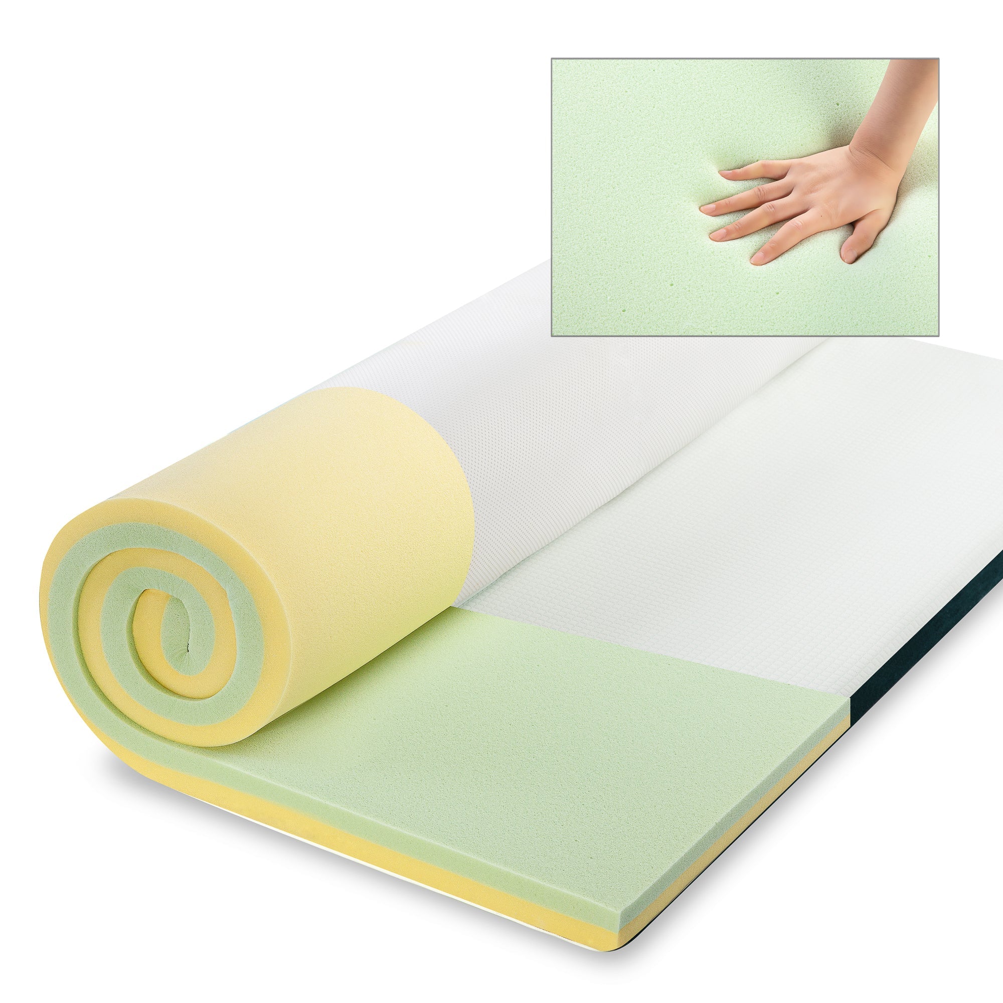 【良品アウトレット】【旧規格】GreenTea マットレストッパー ウレタンフォーム 低反発 緑茶 5cm ホワイト