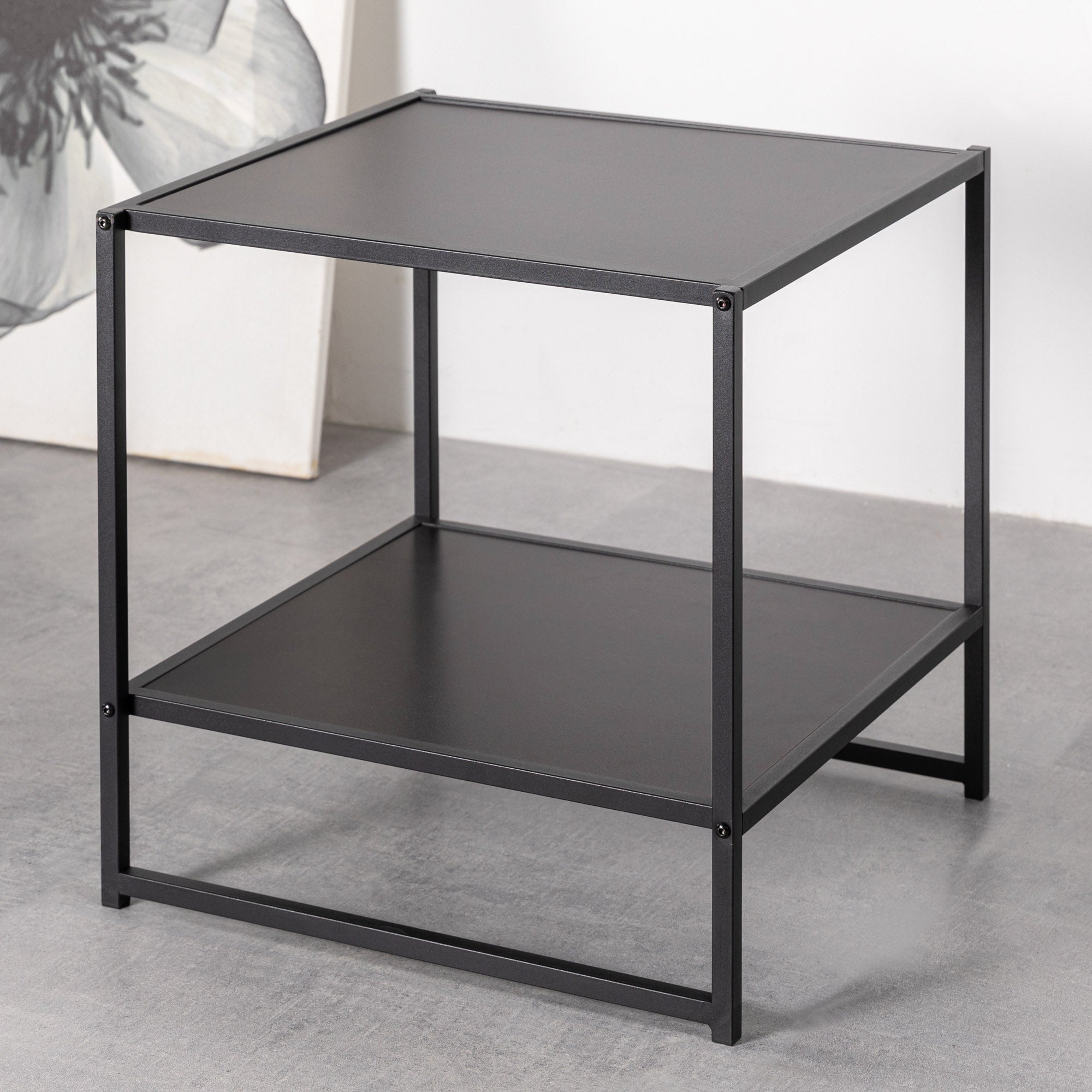 【アウトレット】Modern Studio Collection ナイトテーブル  ベッドサイドテーブル 50.8cm ブラウン ブラック ウッド