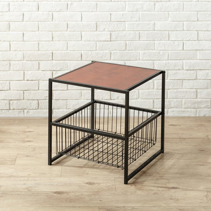 Modern Studio Collection ナイトテーブル ベッドサイドテーブル 収納付き 50.8cm ブラウン ウッド